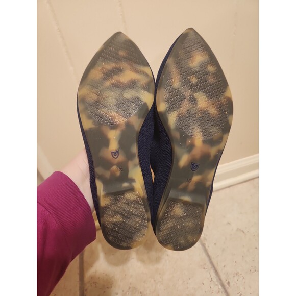 Rothy's "The Point" Flats in Deep Navy Blue w/ Camo Soles Size 10.5 - Picture 8 of 11